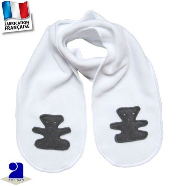 Echarpe ourson appliqué Made in France