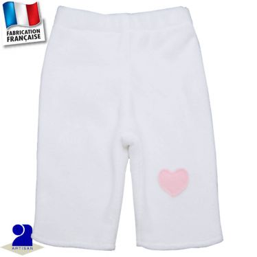 Pantalon chaud coeur appliqué Made in France