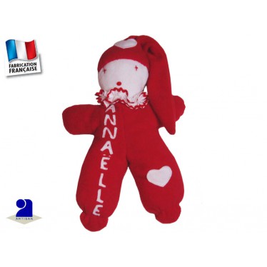 Doudou personnalisé rouge