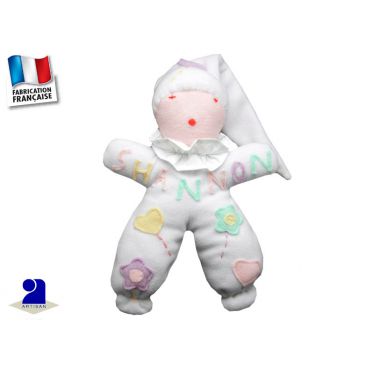 Doudou personnalisé blanc