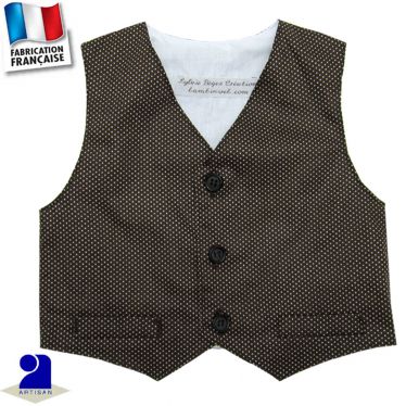 Gilet sans manches imprimé pois Made in France