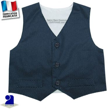 Gilet sans manches imprimé pois Made in France