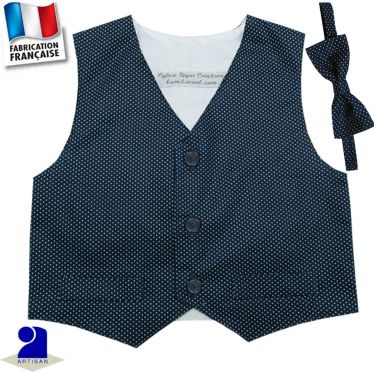 Ensemble 2 pièces gilet et noeud papillon, Made in France