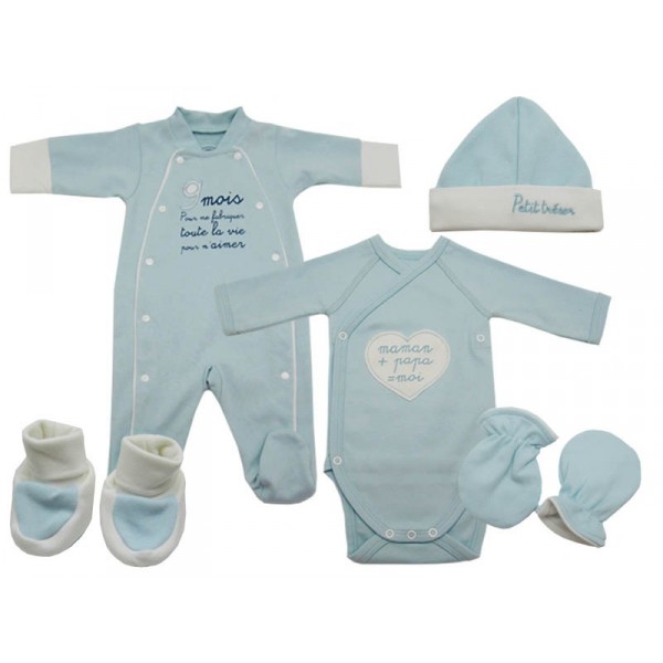 vetement bebe winnie,vetement bebe trousseau naissance garco bleu bio