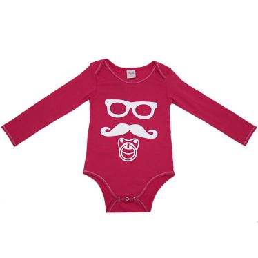 Body bébé Moustache rose 12 mois