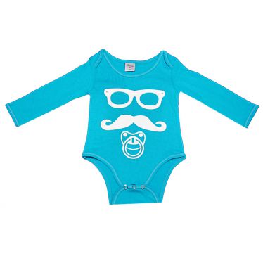 Body bébé Moustache 18 mois, bleu