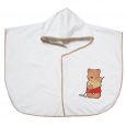 Poncho de bain bébé, blanc, ourson jardinier