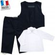 Ensemble pantalon + gilet + chemise 0 mois-10 ans Made In France