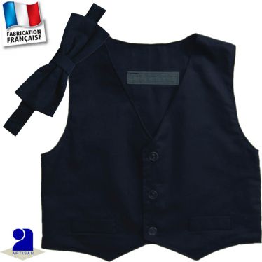 Ensemble 2 pièces gilet et noeud, Made in France