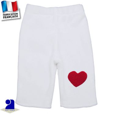 Pantalon chaud coeur appliqué Made in France