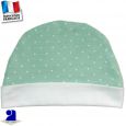 Bonnet avec revers imprimé pois Made In France