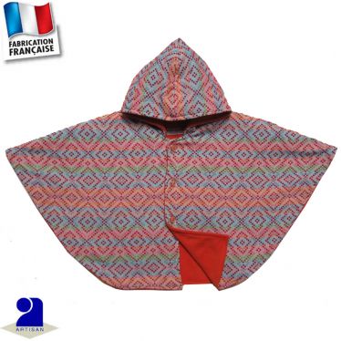 Poncho-Cape à capuche Jacquard Made in France