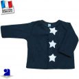 Gilet cardigan chaud étoiles appliquées 0 mois-2 ans Made in France