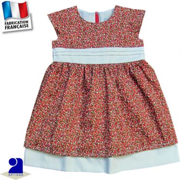 Robe deux jupons imprimé fleuri Made in France