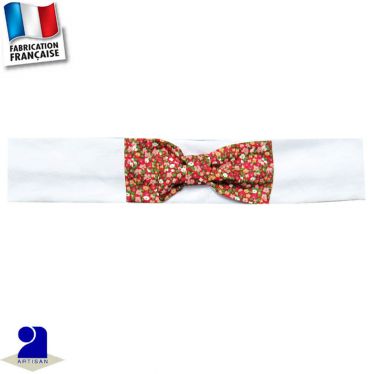 Bandeau cheveux+noeud fleuri Made in France