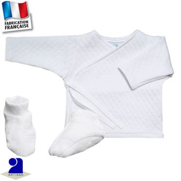 Ensemble 2 pièces gilet et chaussons, Made in France