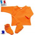 Ensemble gilet +chaussons petits losanges Made in France