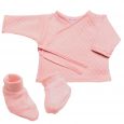 Ensemble gilet +chaussons petits losanges Made in France